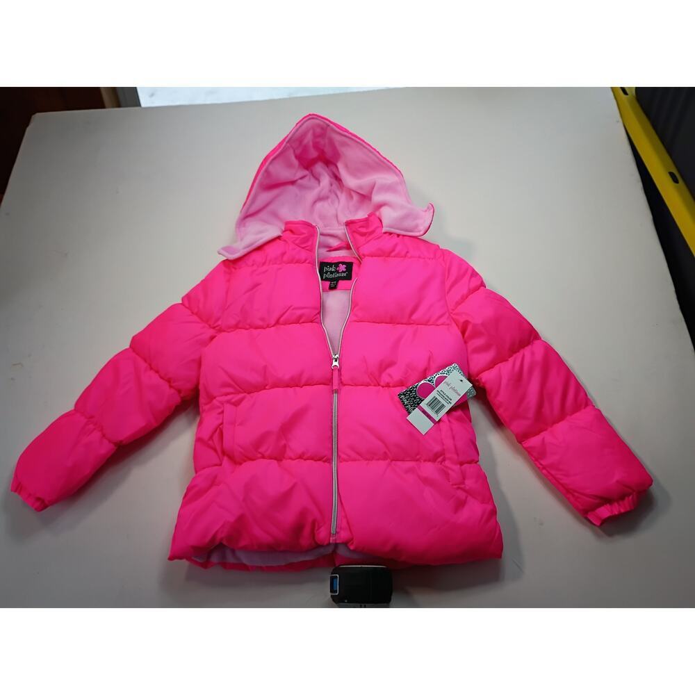 Pink Platinum Girls' Classic Ripstop Puffer Jacket - L